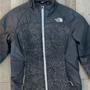 The North Face Charcoal Jacket with Leaf Design